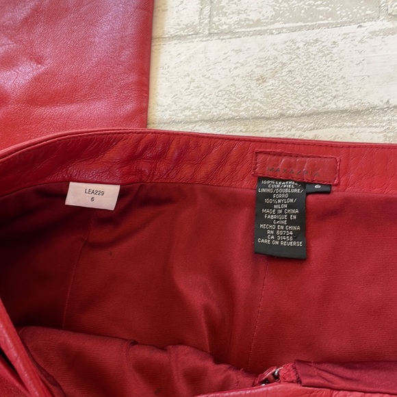 BCBGMaxAzria Red Leather Pants - Picture 6 of 12
